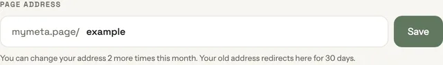 Your page address, and changing it