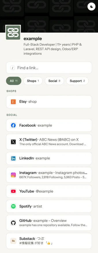 How a profile renders on a phone