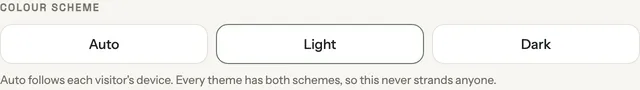 Choosing the colour scheme