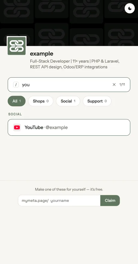 Filtering a page down with the search box